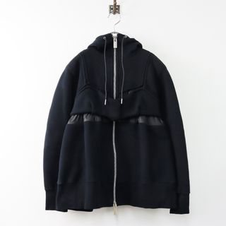 サカイ(sacai)の2022AW サカイ sacai Sweat Zip Up Blouson スウェットジップアップブルゾン 1/ブラック 黒 ジャケット バックギャザー【2400013846745】(ブルゾン)