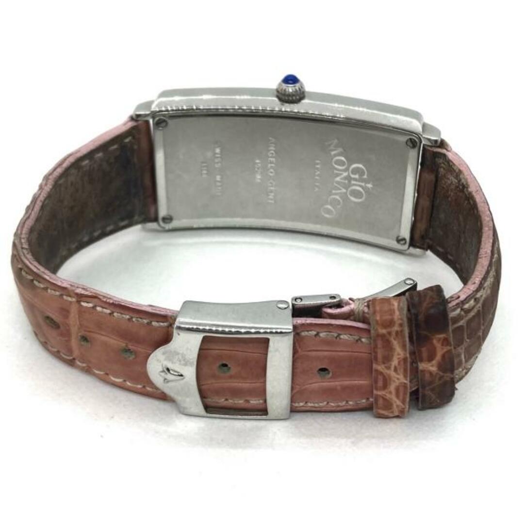GIO MONACO(ジオ モナコ) 腕時計 ANGELO GENT レディース 型押し加工 ピンク×白 レディースのファッション小物(腕時計)の商品写真