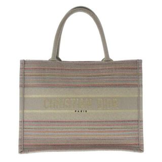 Christian Dior - DIOR/ChristianDior(ディオール/クリスチャンディオール) トートバッグ ブックトートミディアムバッグ/旧スモール M1296ZRFO_M885 グレーベージュ×ゴールド×マルチ ディオール ゴールドカプセルコレクション/ボーダー ジャガード