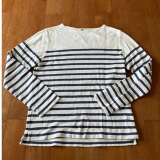 ムジルシリョウヒン(MUJI (無印良品))の無印良品　メンズM  ボーダーTシャツ　長袖(Tシャツ/カットソー(七分/長袖))