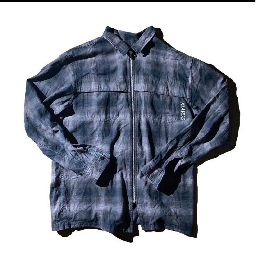 XLARGE(エクストララージ)のXLARGE オンブレチェックシャツ フルジップ  00s 美品 メンズのトップス(シャツ)の商品写真