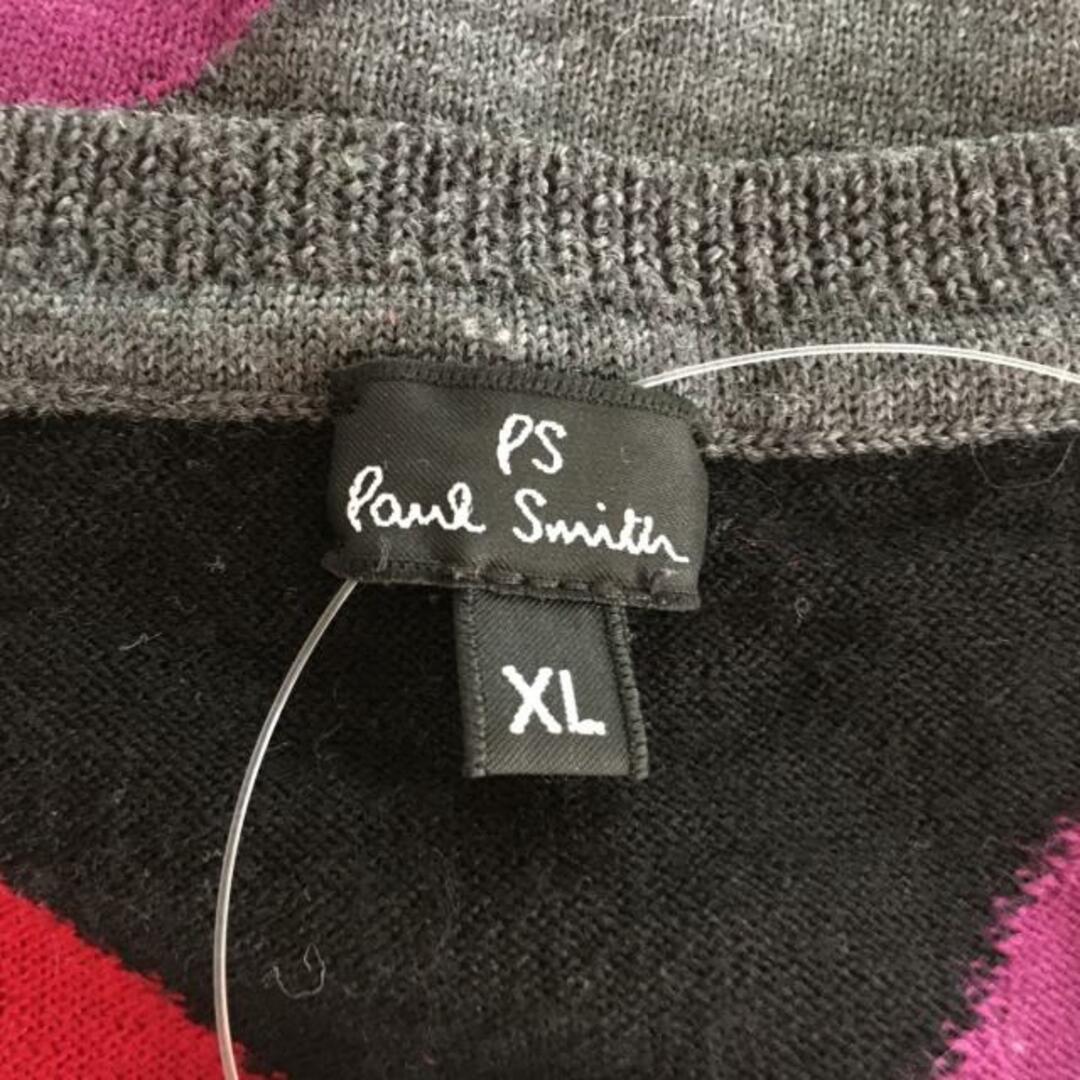 Paul Smith(ポールスミス)のPaulSmith(ポールスミス) 長袖セーター サイズXL メンズ - ダークグレー×レッド クルーネック/アーガイル メンズのトップス(ニット/セーター)の商品写真