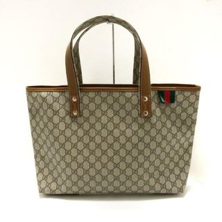 Gucci - GUCCI(グッチ) トートバッグ GGプラス・GGスプリーム 211134 ベージュ×グレーベージュ×ブラウン PVC(塩化ビニール)×レザー