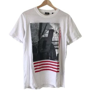 ディーゼル(DIESEL)のDIESEL(ディーゼル) 半袖Tシャツ サイズS メンズ - 白×グレー×マルチ クルーネック(Tシャツ/カットソー(半袖/袖なし))