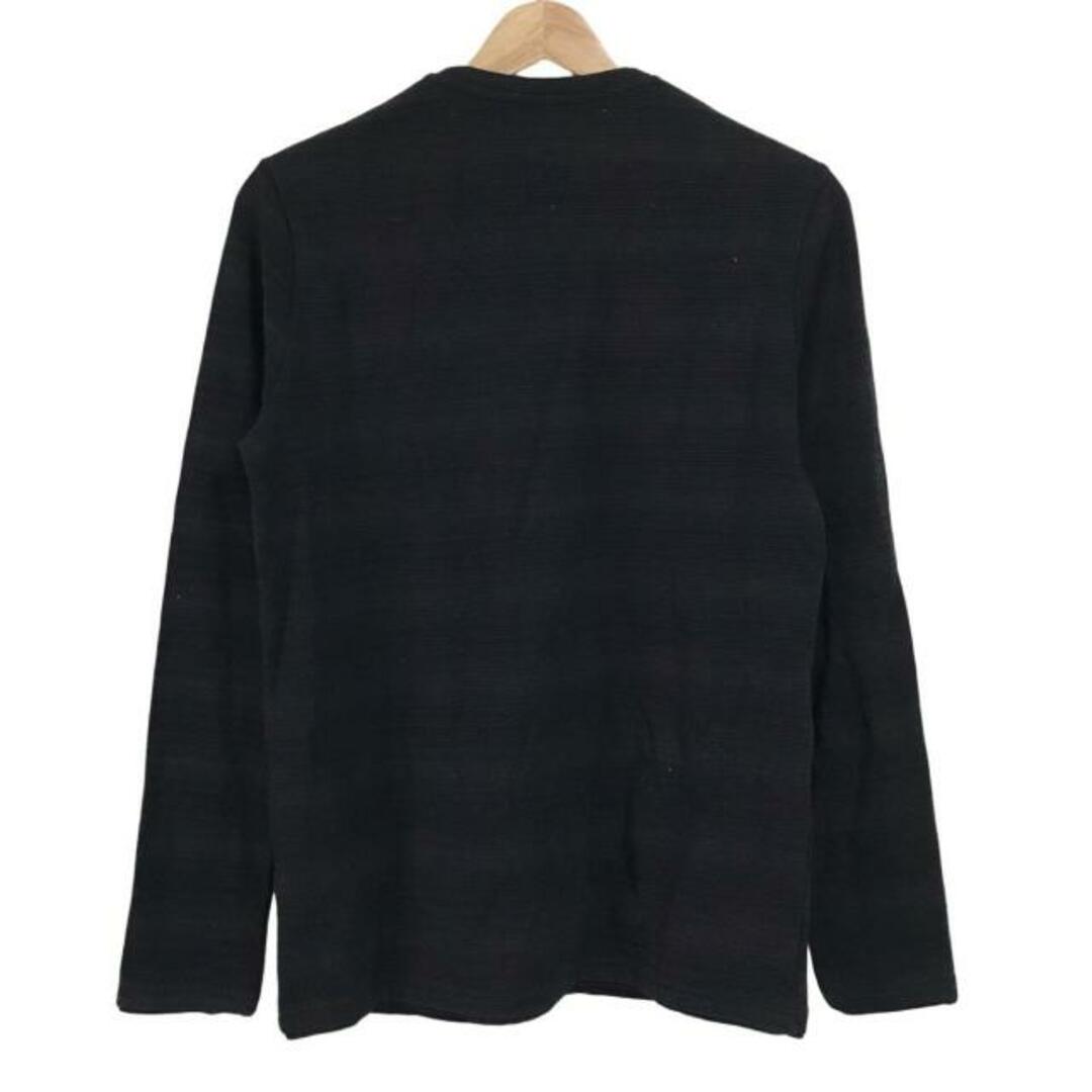 Calvin Klein(カルバンクライン)のCalvinKlein(カルバンクライン) 長袖Tシャツ サイズM メンズ - 黒×ダークグレー Vネック メンズのトップス(Tシャツ/カットソー(七分/長袖))の商品写真