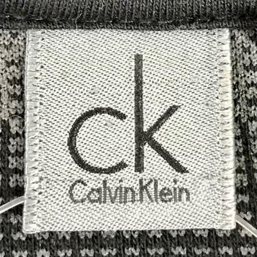 Calvin Klein(カルバンクライン)のCalvinKlein(カルバンクライン) 長袖Tシャツ サイズM メンズ - 黒×ダークグレー Vネック メンズのトップス(Tシャツ/カットソー(七分/長袖))の商品写真