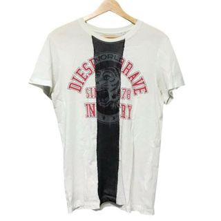 ディーゼル(DIESEL)のDIESEL(ディーゼル) 半袖Tシャツ サイズS メンズ - 白×黒×レッド クルーネック(Tシャツ/カットソー(半袖/袖なし))