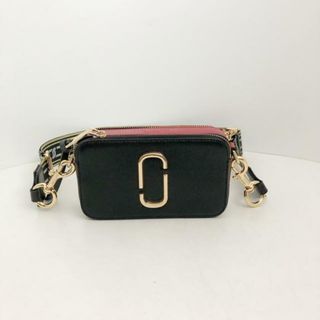 マークジェイコブス(MARC JACOBS)のMARC JACOBS(マークジェイコブス) ショルダーバッグ ザ スナップショット 黒×レッド×マルチ ストラップ着脱可 レザー(ショルダーバッグ)