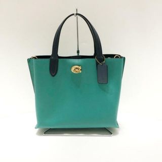 コーチ(COACH)のCOACH(コーチ) トートバッグ新品同様  ウィロウ トート 24 カラーブロック C8561 グリーン×ネイビー レザー(トートバッグ)