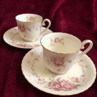 Noritake - ノリタケ　コンテンポラリー　希少　カップ&ソーサー  2客 セット　薔薇　ローズ