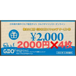 GDO 株主優待 ゴルフショップクーポン 8000円分