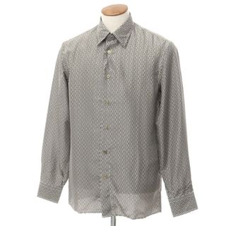 GIVENCHY - 【中古】【未使用】ジバンシィ GIVENCHY シルク 総柄 カジュアルシャツ ブラックxグレージュ【サイズ39】【メンズ】