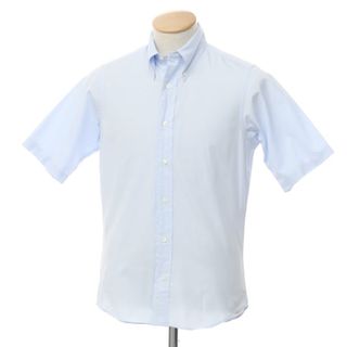 【中古】インディビジュアライズドシャツ INDIVIDUALIZED SHIRTS コットン ボタンダウン 半袖シャツ ライトブルー【サイズS】【メンズ】