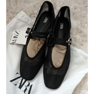 ザラ(ZARA)のZARA 新品 メッシュ メリージェーンシューズ　36サイズ(バレエシューズ)