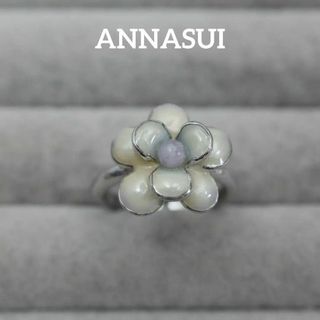 アナスイ(ANNA SUI)の【匿名配送】ANNASUI アナスイ リング 指輪 9号 花 白(リング(指輪))