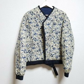 ISABEL MARANT ETOILE(イザベルマランエトワール) ブルゾン サイズ34 S レディース - アイボリー×ネイビー×マルチ 長袖/鳥/キルティング/ジップアップ/秋/冬(ブルゾン)