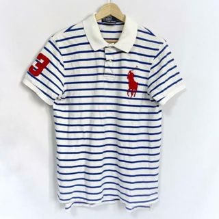 ポロラルフローレン(POLO RALPH LAUREN)のPOLObyRalphLauren(ポロラルフローレン) 半袖ポロシャツ サイズL メンズ ビッグポニー 白×ネイビー×レッド ボーダー(ポロシャツ)