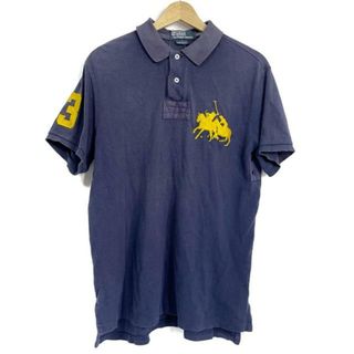 ポロラルフローレン(POLO RALPH LAUREN)のPOLObyRalphLauren(ポロラルフローレン) 半袖ポロシャツ サイズL メンズ - ネイビー×イエロー(ポロシャツ)