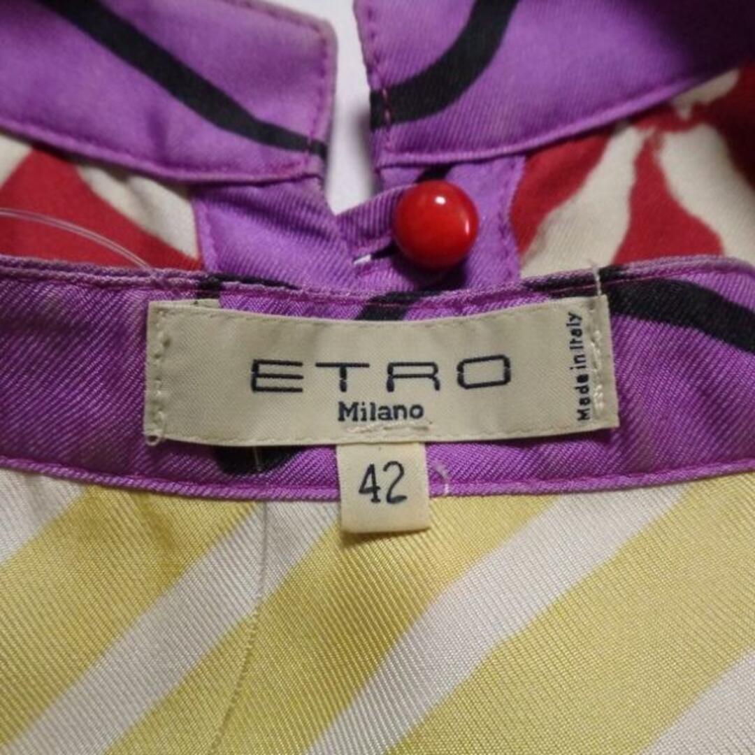 ETRO(エトロ)のETRO(エトロ) ワンピース サイズ42 M レディース - アイボリー×レッド×マルチ 七分袖/ロング/シルク/花柄 レディースのワンピース(その他)の商品写真