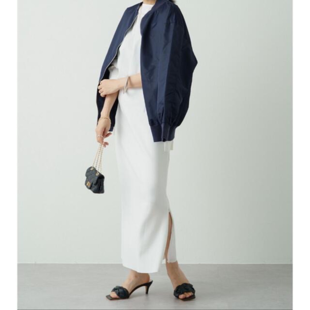 期間限定値下げ　ラウンジドレス　ポンチZIPタイトスカート　白　XS Loungedress スカート 「Lサイズも登場！」ポンチZIPタイト