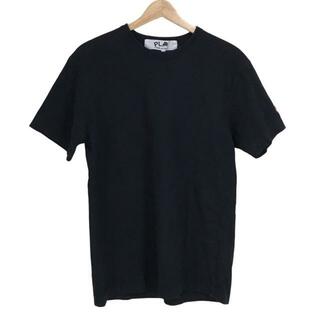 PLAY COMMEdesGARCONS(プレイコムデギャルソン) 半袖Tシャツ サイズL メンズ - 黒×レッド×ブルー クルーネック(Tシャツ/カットソー(半袖/袖なし))