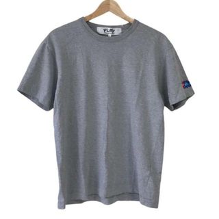 PLAY COMMEdesGARCONS(プレイコムデギャルソン) 半袖Tシャツ サイズL メンズ - ライトグレー×レッド×ブルー クルーネック(Tシャツ/カットソー(半袖/袖なし))