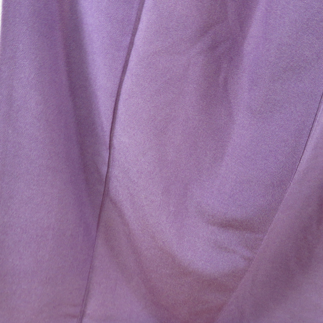 江戸小紋 鮫文 紫色 袷 広衿 縫い一つ紋 木瓜紋 正絹 カジュアル 仕立て上がり着物 身丈160cm レディースの水着/浴衣(着物)の商品写真