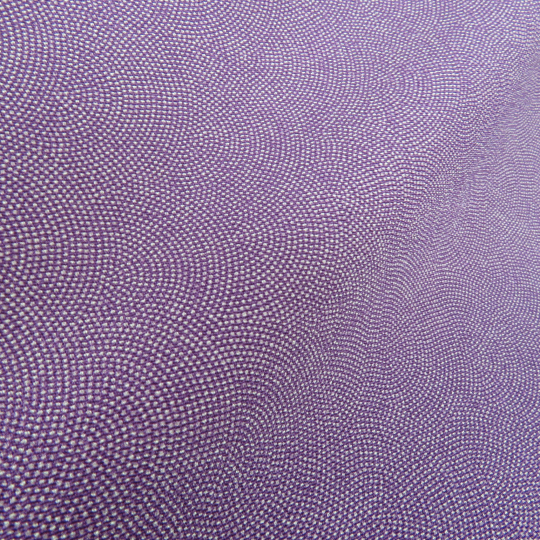 江戸小紋 鮫文 紫色 袷 広衿 縫い一つ紋 木瓜紋 正絹 カジュアル 仕立て上がり着物 身丈160cm レディースの水着/浴衣(着物)の商品写真