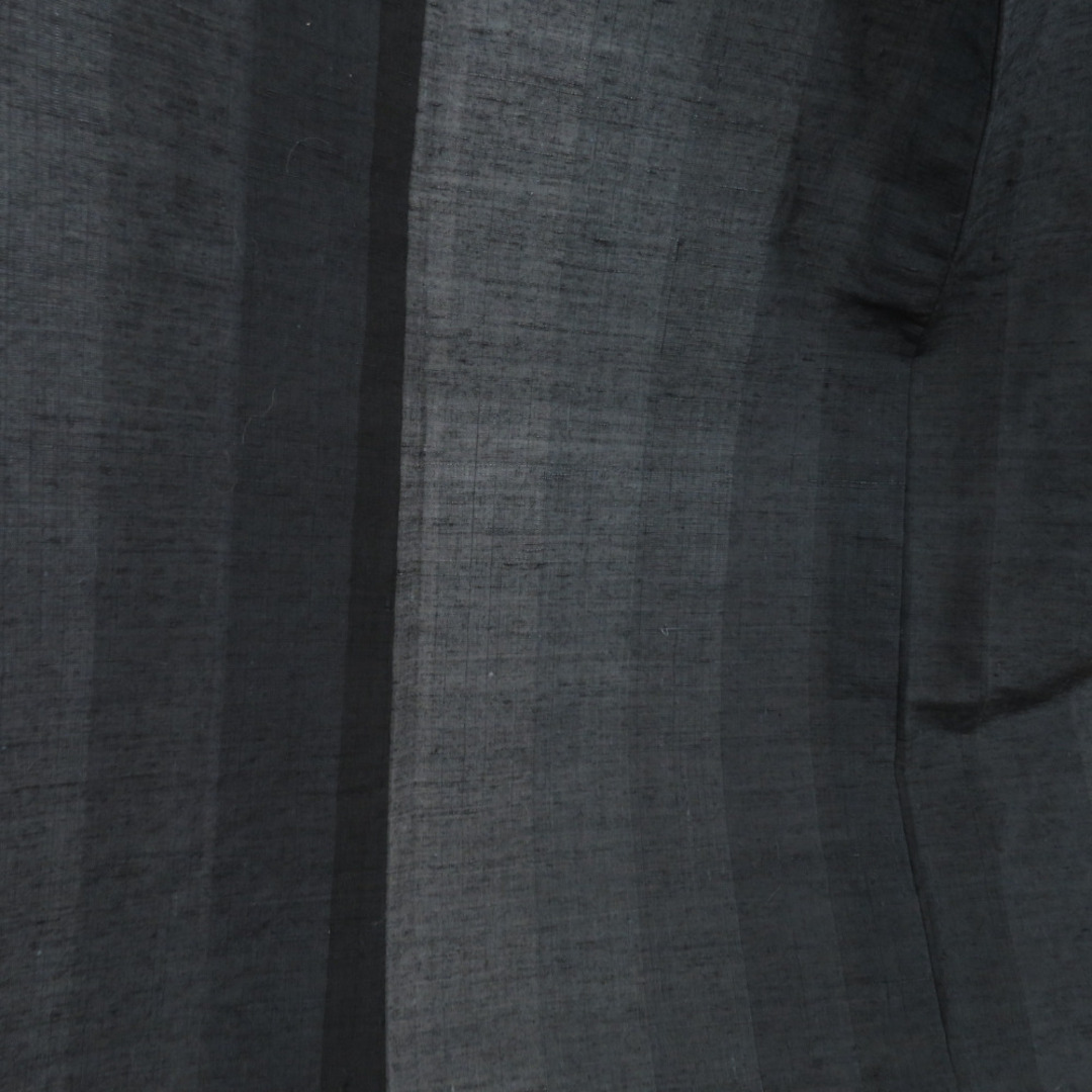 紬 着物 単衣 棒縞 正絹 グレー色 グラデーション 広衿 カジュアル着物 仕立て上がり 身丈156cm レディースの水着/浴衣(着物)の商品写真