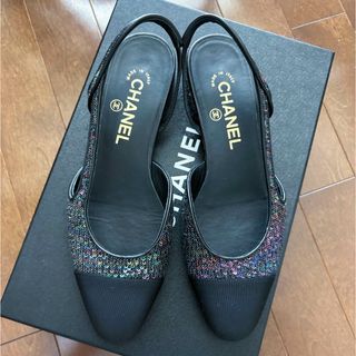 シャネル(CHANEL)のCHANEL シャネル スリングバック シューズ 36.5 美品(バレエシューズ)