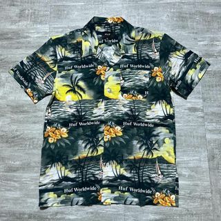 ハフ(HUF)の美品 HUF 総柄 アロハシャツ オープンカラーシャツ S ハフ スケート(Tシャツ/カットソー(半袖/袖なし))