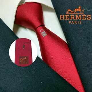 Hermes - エルメス ネクタイ H柄 ワンポイント カデナ ハイブランド 高級シルク 光沢感