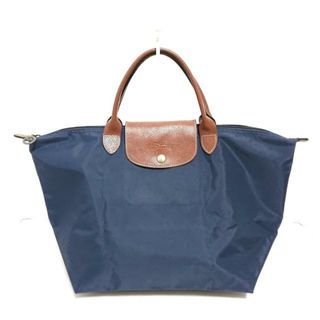 ロンシャン(LONGCHAMP)のLONGCHAMP(ロンシャン) ハンドバッグ ル・プリアージュオリジナル ダークネイビー×ダークブラウン ナイロン×レザー(ハンドバッグ)