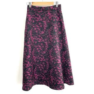 OBLI - OBLI(オブリ) ロングスカート サイズF レディース美品  - 黒×パープル 花柄