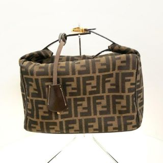 フェンディ(FENDI)のFENDI(フェンディ) ハンドバッグ美品  ズッカ柄 26438 ブラウン×黒×ダークブラウン ジャガード×レザー(ハンドバッグ)