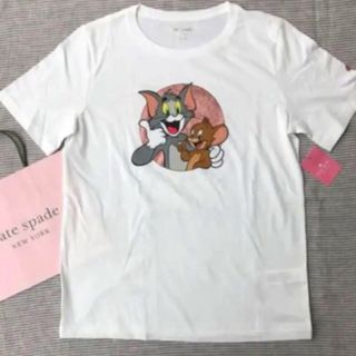 ケイトスペードニューヨーク(kate spade new york)の新品　ケイトスペード　トム&ジェリー　Tシャツ　白　Sサイズ(Tシャツ(半袖/袖なし))