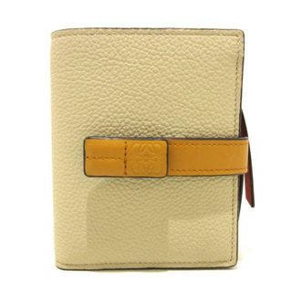 ロエベ(LOEWE)のLOEWE(ロエベ) 2つ折り財布美品  コンパクトジップウォレット C660Z41X01 ベージュ×ブラウン×ピンク ソフトグレインカーフ(財布)