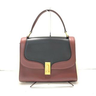 マークジェイコブス(MARC JACOBS)のMARC JACOBS(マークジェイコブス) ハンドバッグ美品  - 黒×ボルドー×ライトグレー レザー(ハンドバッグ)