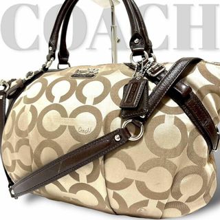 コーチ(COACH)の美品　コーチ　2way ショルダーバッグ トートバッグ シグネチャー　キャンバス(ショルダーバッグ)