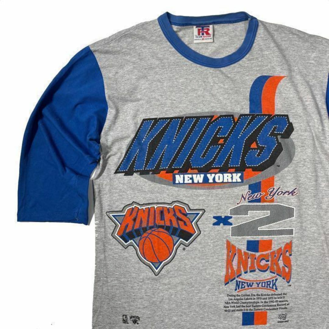 【NBA】90sNewYorkNicksニューヨークニックスラグラン　ストリート メンズのトップス(Tシャツ/カットソー(七分/長袖))の商品写真