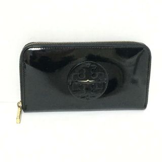 Tory Burch - TORY BURCH(トリーバーチ) 長財布 - 黒 ラウンドファスナー エナメル（レザー）