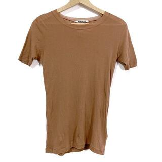 オーラリー(AURALEE)のAURALEE(オーラリー) 半袖Tシャツ サイズ1 S レディース美品  - ブラウン クルーネック 綿(Tシャツ(半袖/袖なし))
