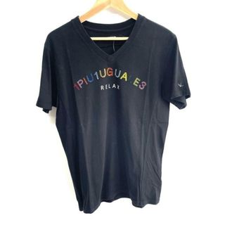 ウノピゥウノウグァーレトレ(1piu1uguale3)の1 piu 1 uguale 3(ウノ ピュ ウノ ウグァーレ トレ) 半袖Tシャツ サイズXL メンズ - 黒×白×マルチ Vネック/ラインストーン(Tシャツ/カットソー(半袖/袖なし))