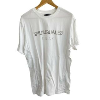 ウノピゥウノウグァーレトレ(1piu1uguale3)の1 piu 1 uguale 3(ウノ ピュ ウノ ウグァーレ トレ) 半袖Tシャツ サイズXL メンズ美品  - 白 クルーネック/ラインストーン/1PIU1UGUALE3 RELAX(Tシャツ/カットソー(半袖/袖なし))