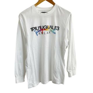 1 piu 1 uguale 3(ウノ ピュ ウノ ウグァーレ トレ) 長袖Tシャツ サイズXL メンズ美品  - 白×黒×マルチ クルーネック