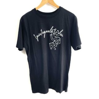 ウノピゥウノウグァーレトレ(1piu1uguale3)の1 piu 1 uguale 3(ウノ ピュ ウノ ウグァーレ トレ) 半袖Tシャツ サイズXL メンズ美品  - 黒×白×ライトグレー クルーネック(Tシャツ/カットソー(半袖/袖なし))