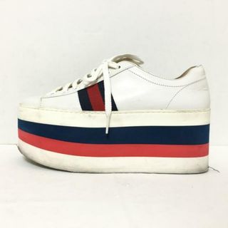 Gucci - GUCCI(グッチ) スニーカー 37 レディース - 475649 白 プラットフォーム レザー