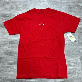 00s Y2K デッドストック OAKLEY センターロゴ Tシャツ 赤 M