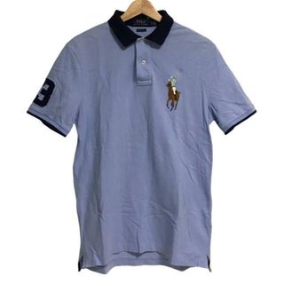 ポロラルフローレン(POLO RALPH LAUREN)のPOLObyRalphLauren(ポロラルフローレン) 半袖ポロシャツ サイズS メンズ ビッグポニー ライトブルー×ダークネイビー×マルチ(ポロシャツ)