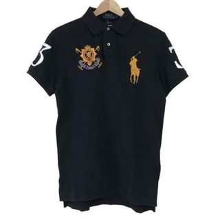 ポロラルフローレン(POLO RALPH LAUREN)のPOLObyRalphLauren(ポロラルフローレン) 半袖ポロシャツ サイズS メンズ ビッグポニー 黒×ゴールド×レッド 刺繍(ポロシャツ)